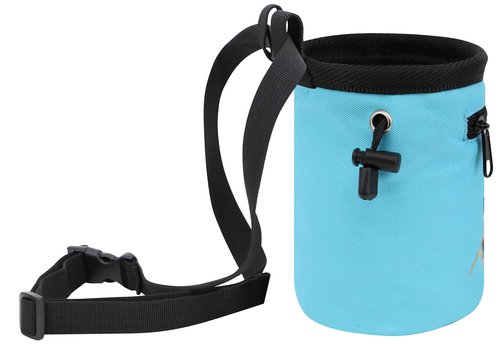 AMC Rock Climbing Panda Design Chalk Bag with Adjustable Belt, Light Blue