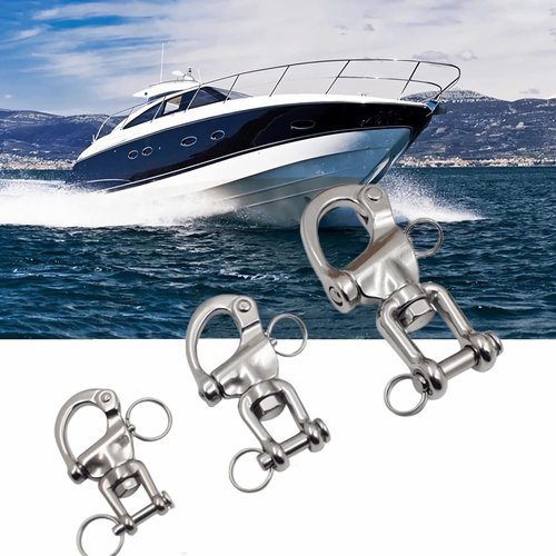 Baieasy 4 Pack Snap Shackle Sailing Halyard, 316 Stainless Steel Clevis Swivel Jaw Swivel Shackle, Quick Release Snap Hook for Sailing Rigging Shackles, SCBA face Masks, Firefighter Mask