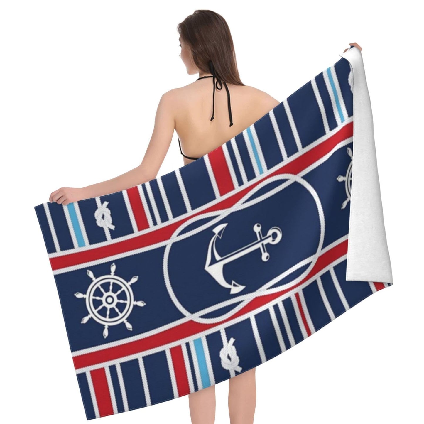 LMKLOP Cute Anchor Beach Towel for Men/Adults, Personalized Microfiber Beach Towels Bulk, Quick Dry Beach Towel for Pool, Lightweight Bath Towels Oversized Clearance 40"x 70"