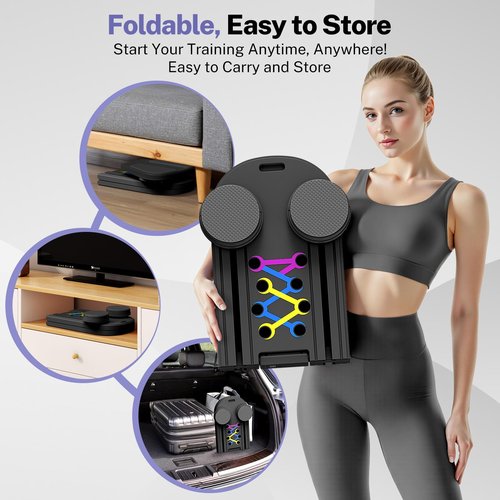 MOVOCA Pilates Board, Foldable Pilates Reformer Equipment with Timer, 7-in-1 Multi-Purpose Portable Pilates Reformer Machine Home Pilates Kit for Home Workout, Fitness, Exercise, Abs, Core Equipment