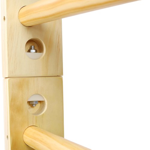 Wooden Swedish Ladder Stall Bars – Adjustable Pull-Up Bar for Gymnastics, Physical Therapy, Strength Training & Home Fitness – Durable Beech & Pine Wood, Wall-Mounted