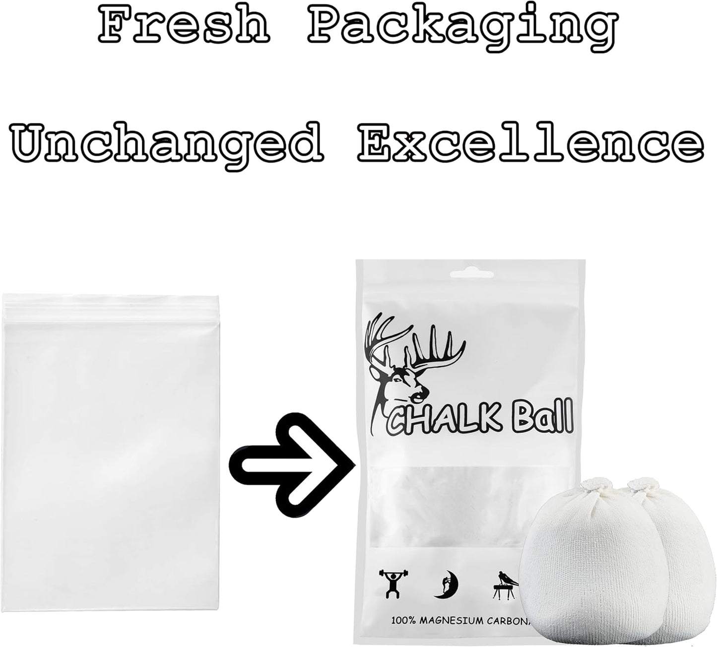 2 Bags Gymnastics Chalk Ball for Climbing - (6oz) Gym Chalk Used for Lifting Weightlifting Workout and Rock Climbing, Weight Powder Hands Chalk