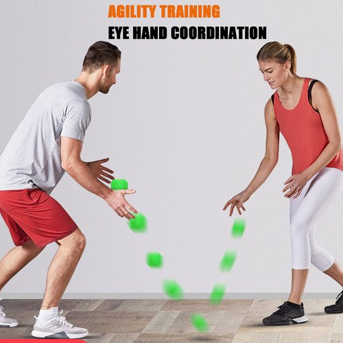 AIRLAXER Reaction Ball, Reflex Ball for Hand Eye Coordination Training,2.83 inch,Pack of 5-Orange,Yellow,Green,Blue,Purple