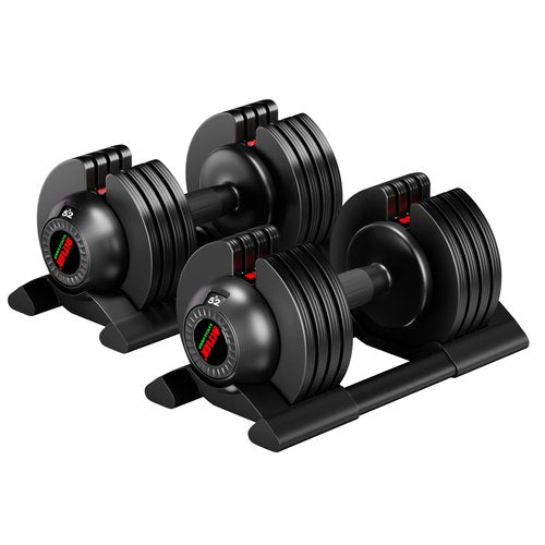ALTLER 52LB Adjustable Dumbbell Set with Tray for Workout Strength Training Fitness, Adjustable Weight Dial Dumbbell with Anti-Slip Handle and Weight Plate for Home Exercise