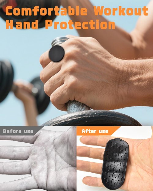 OFFHU Weight Lifting Grips for Weight Training ??Non-Slip Gym Hand Grips for Workout, Workout Grips for Strength Training, Weight Grips for Women & Men (Green)
