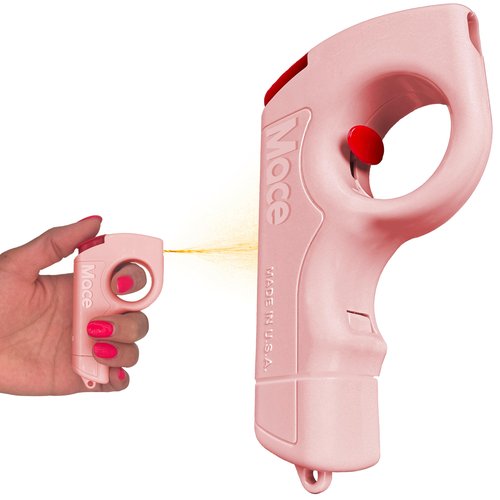 Mace Pepper Spray - Pocket Personal Spray, 0.21 oz, 12 Feet Range, Max Strength 10% OC Formula, Long Lasting UV Dye, Safety Lock, Self Defense Pepper Spray for Women & Men - Rose Gold