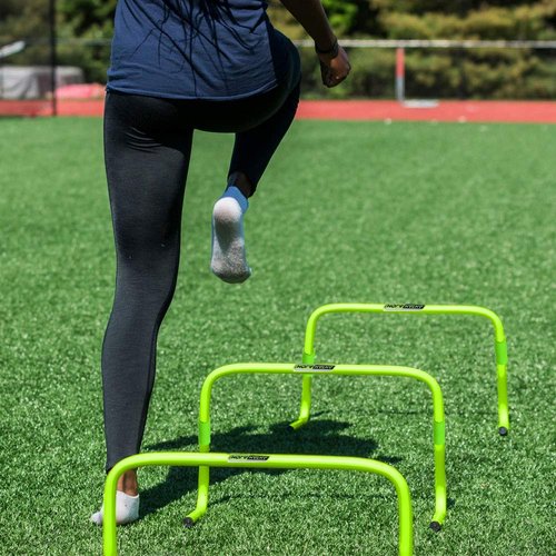HolaHatha Football and Soccer Training Sports Equipment Speed Agility Hurdle 8 to 11.8 Inch Height Adjustable, Easy Storage, Bright Green