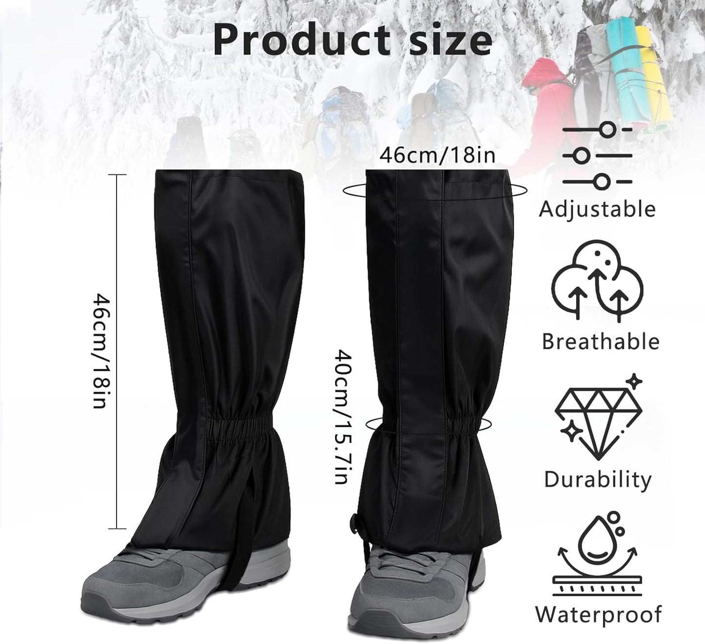 2 Pcs Lawn Care Leg Gaiters, Breathable Garden Trimming Leg Chaps, Adjustable Leg Guards for Weed Eating Leg Protectors for Men and Women Landscaping Farm Working Outdoor Hunting Hiking