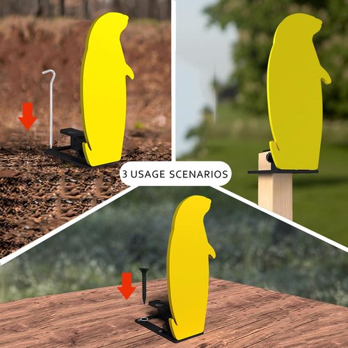 Atflbox 3/8'' AR500 Auto Reset Target, 12.5x5.5 inch Prairie Dog Silhouette Classic Popper Steel Shooting Target for Shooting Range, Suitable for Pistol, Rifle, Handgun, Shotgun, Rimfire (2 Pack)