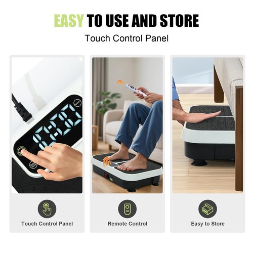 Homesy Vibration Plate Exercise Machine, Vibrating Plate for Lymphatic Drainage, Full Body Shaking Workout Fitness Platform Board, Sport Gym Equipment for Weight Loss Fat Burner for Women Men, Black