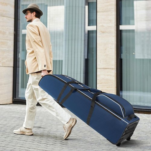Findway Golf Travel Bag for Airlines 900D Heavy Duty Oxford Golf Travel Case with Wheels, Golf Travel Cover with Club Protector Liner for Men Women