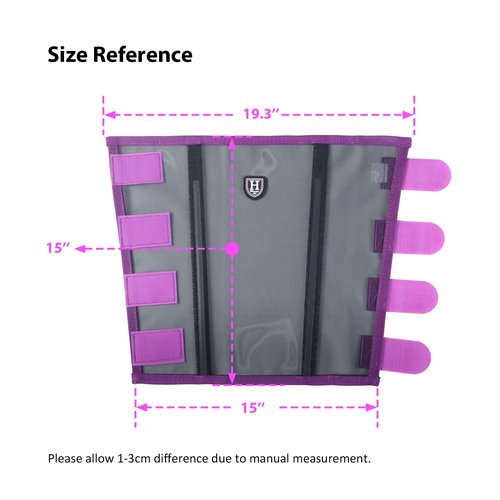 Harrison Howard Loose-Fitting Horse Fly Leggings Breathable, Tear-Resistant Fine Mesh Leg Guards Stay-on Comfortable Fly Boots (Set of 4) Amethyst Medium