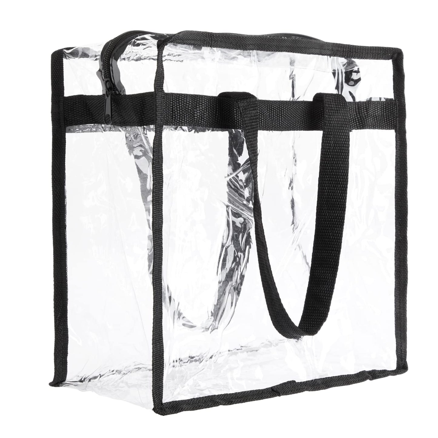 Juvale Clear Bag for Stadium Events 2 Pack - 12x6x12 In Clear PVC Totes - Stadium Approved with Zipper Pocket - Waterproof & Tear-Resistant - Use as Purse, Lunch & Backpack