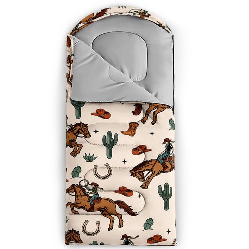 lneffble Cowboy Sleeping Bag for Kids Camping，Suitable for Children Boys and Girls Portable, Waterproof, Compact and Lightweight, Great for Outdoor Camping, Backpacking and Hiking