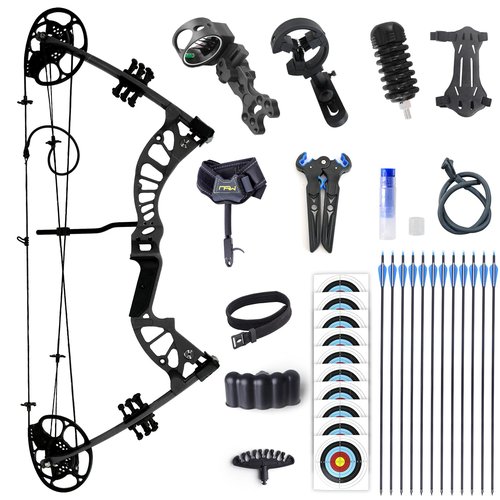 MOYJ Kid Compound Bow and Arrow Set Archery Shooting Practice Outdoor Party Complete Set Adjustable LBS Youth and Beginner 15-45LBS Draw Weight Adjustable (Black)