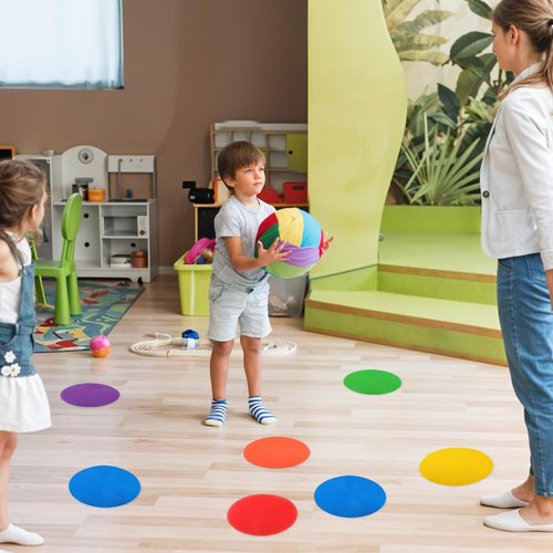 MAQUITA 18 Pcs 9inch Spot Markers Flat Field Cones,Non Slip Spot Floor Dots for Soccer Basketball Baseball Sports Speed Agility Training