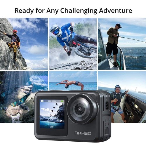 AKASO Brave 7 LE 4K30fps Action Camera with 256GB MicroSDXC U3 Memory Card Accessories Kit Bundle Ultra HD 131FT Waterproof Camera EIS 2.0 WiFi Remote Control Zoom Underwater Camera