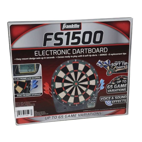 Franklin Sports Electronic Dart Board Sets - Soft Tip Electric Dartboard With Digital Scoreboard - (6) Darts Included, 15"