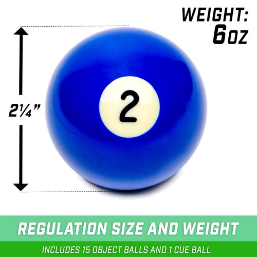 GoSports Regulation Billiards Balls Complete Set of 16 Professional Balls