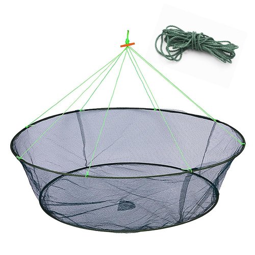 Yatrouys Fishing Net Trap for Bait Minnow Shrimp Crayfish Foldable Fish Crawdad Lobsters Cast Net Collapsible (Big 39.4inch/100cm)