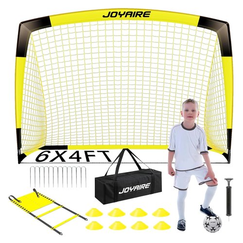 Soccer Goals for Backyard Set, Portable Kids Toddler Soccer Net 6' x 4', Pop Up Soccer Goal Soccer Training Equipment with Size 4 Soccer Ball, Carry Bag, Games, Sports, Outdoor Play, Youth