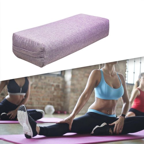 Vaveren Yoga Bolster Rectangular Pillow Multifunctional Yoga Prop for Legs Lightweight Professional Easy to Clean Cushion with Handle, Violet