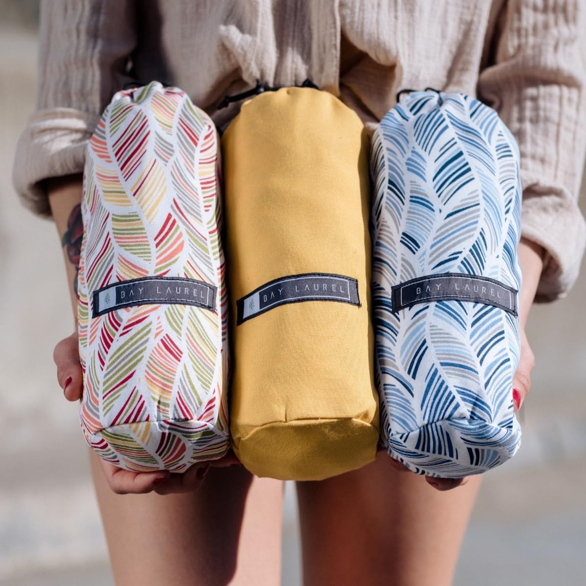 BAY LAUREL Turkish Beach Towel with Travel Bag 39 x 71 Quick Dry Sand Free Lightweight Large Oversized Towels Light - (Aqua with Mix Blue)