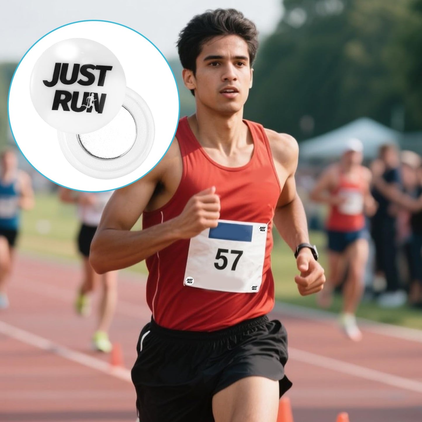 Tinoaly 4 Pairs Magnetic Race Bib Clips, Running Bib Holder Marathon Race Number Board Snaps Fixing Magnets for Runners