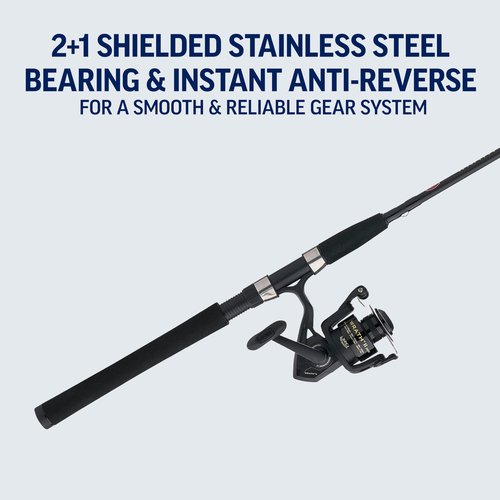 PENN 7' Wrath II Fishing Rod and Spinning Reel Combo, Size 4000, Medium Power, Extra Fast Action, Corrosion-Resistant Graphite Construction, Lightweight and Durable