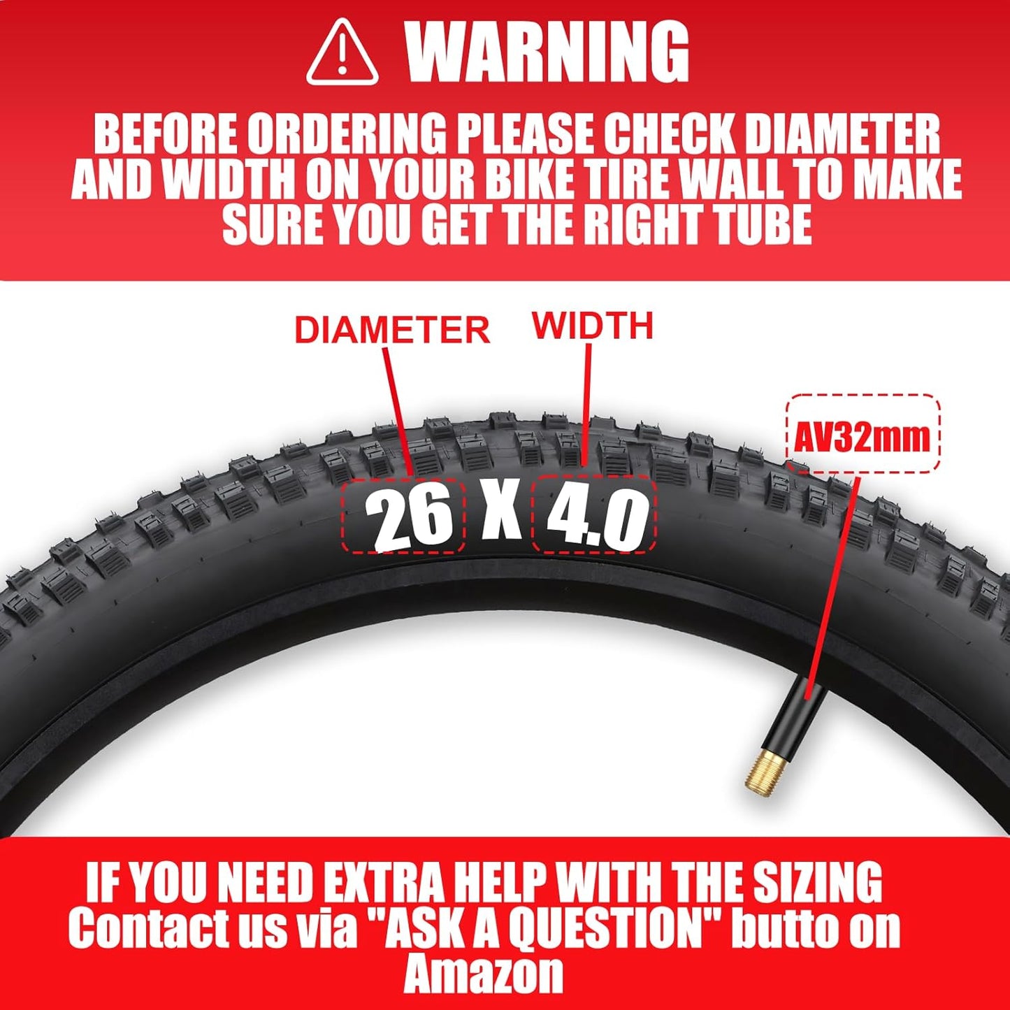 2 Pack 26x4 Fat Tire Bike Tube with 32 mm Schrader Valve, Premium Butyl Rubber 26x4 Tube with 2 Tire Levers Compatible with 26x3.5 26 x 4.0, 26x4 Bike Tube for Mountain/E Bike