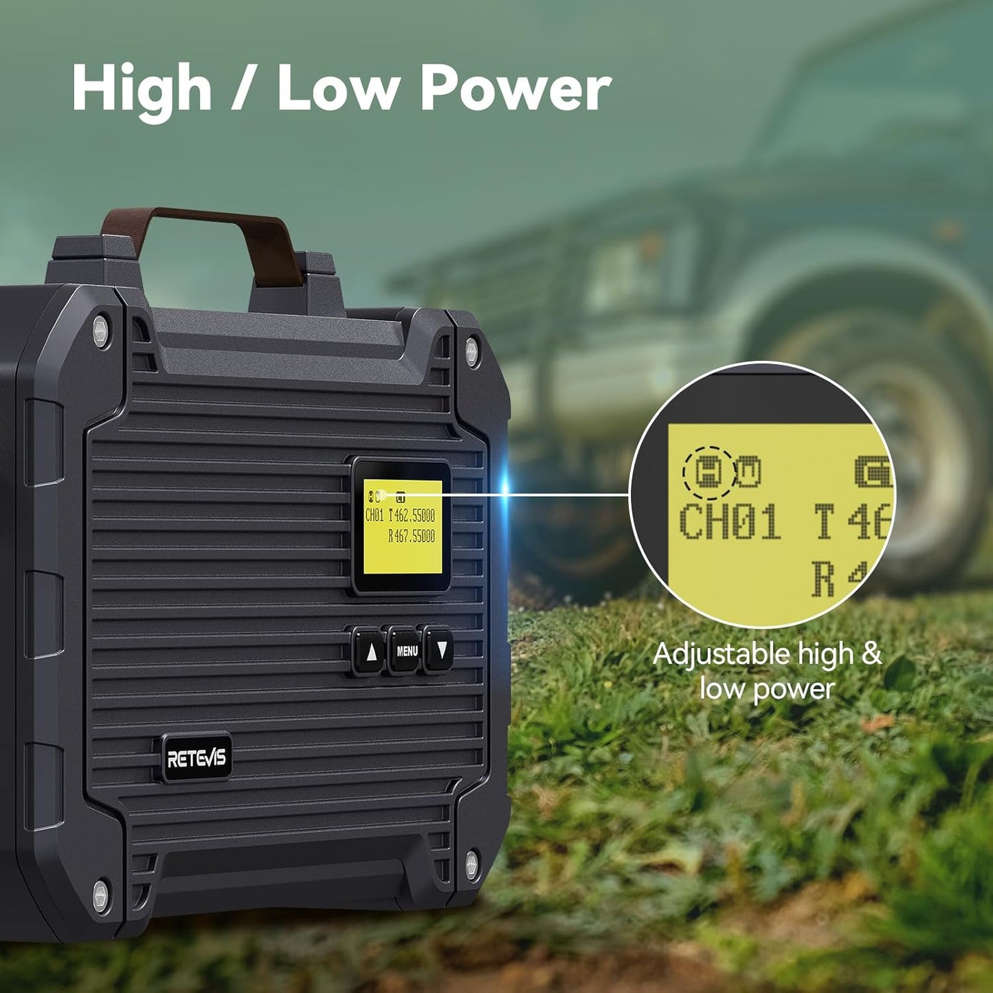 (3rd Gen RT97) Retevis RT97L Up to 25W GMRS High-Power Repeater, IP66 Waterproof, Long Range Base Station Compatible with Raspberry Pi for Farms, Remote Areas & Home Use (1 Pack)
