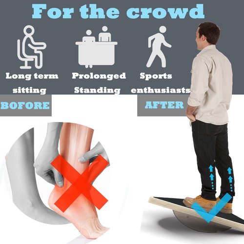Balance Board Wobble Board Balance Boards for Adults Anti-Slip Wooden Balance Board for Physical Therapy & Core Strength, Ideal Balance Board for Standing Desk with Ankle Support