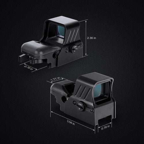ohhunt Multiple Reticle Red Green Dot Sight Quick Detach Mount for Picatinny 1X22X33mm Wide Objective Diameters Optics