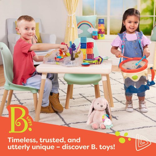 B. toys – Wood Kids Scooter – Adjustable Height & Light – Up Wheels – Solid Wooden Deck – 3+ Years–