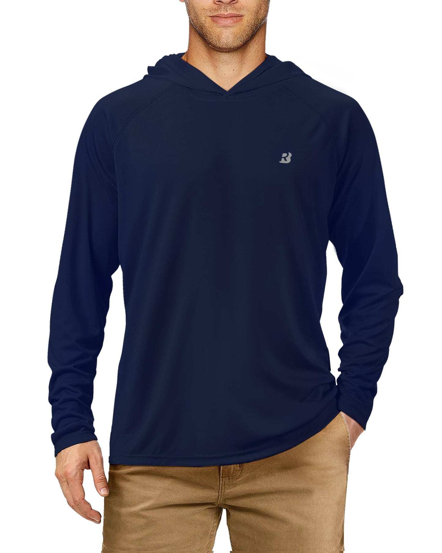 Roadbox Men's Sun Protection Long Sleeve Hoodie UPF 50+ Outdoor UV Fishing Shirts (Medium)