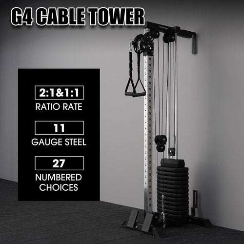 Mikolo Wall Mount Cable Station Pro,215lb Weight Stack Cable Machine, Cable Crossover Machine with Dual Pulley System and 27 Positions for Home Gym(Cable Machine with Upgrade Cable Attachments)