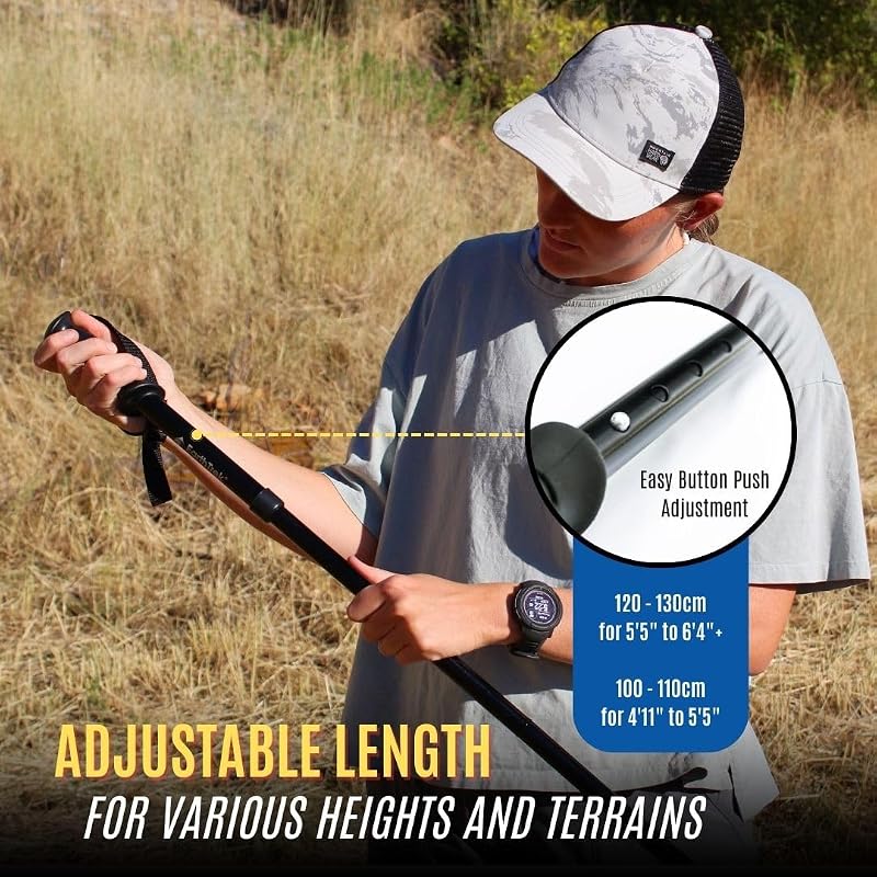 Hiking Poles - Compact Adjustable Trekking Poles, 45-50" Aluminum Lightweight Walking Sticks