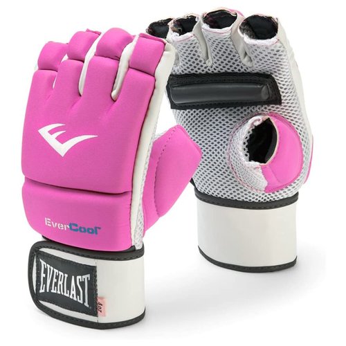 Everlast Evercool Breathable and Comfortable Full Wristwrap Support Neoprene MMA Kickboxing Gloves with Mesh Palm and Knuckle Padding