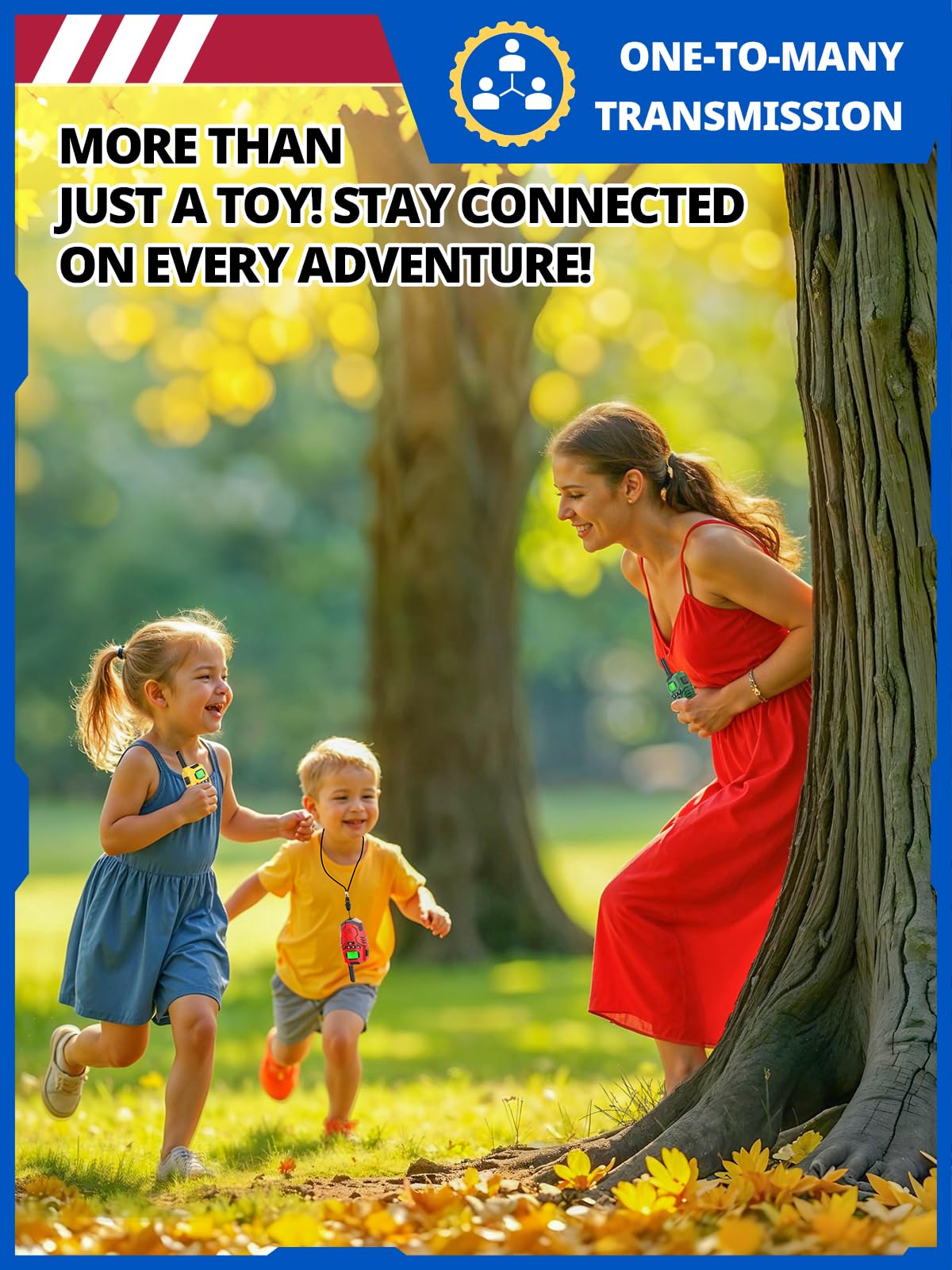 Inspireyes Walkie Talkies for Kids Rechargeable, Long Range 2 Way Radio, Outdoor Beach Camping Road Trip Role Play Toys Birthday Xmas Gift for Boys Age 7-12, 2 Pack