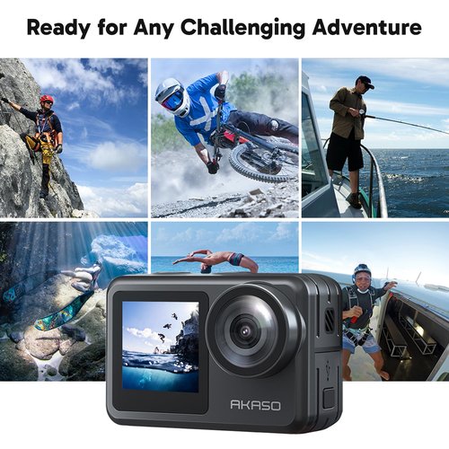 AKASO Brave 7 LE 4K30FPS 20MP WiFi Action Camera with Touch Screen EIS 2.0 Zoom Remote Control 131ft Waterproof Underwater Camera with Waterproof Floating Hand Grip and Carrying Case Bundle