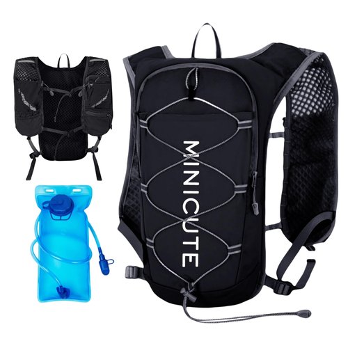 MINICUTE Running Vest for Women and Men with 1.5L Water Bladder,Lightweight Hydration Backpack for Trail,Marathon