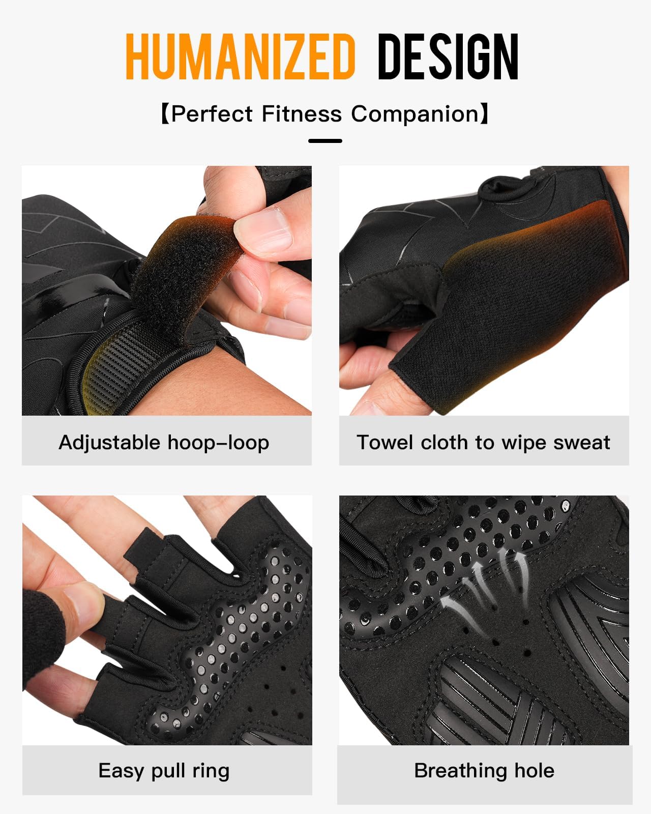 ATERCEL Cycling Gloves, Bike Gloves for Men Women, Bicycle Gloves for Cycling, Workout, Gym, Training, Weight Lifting Outdoor, Dirt Bike, Mountain Bike, and Riding (Black, Medium)