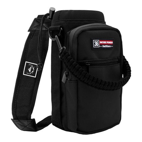 NATURE PIONEOR Water Bottle Carrier with Adjustable Strap - Insulated Sleeve Pouch Water Bottle Holder Bag with Paracord Handle & 2 Storage Pockets for 18/24/25/26/32/36/40/46oz, Hiking, Camping, Gym