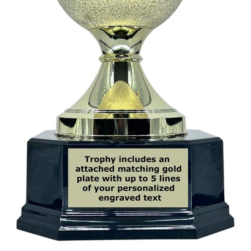 Express Medals Premium Giant 39 Inch Tall 22 Inch Wide Spark Plug Trophy with Figure, Gold Champion Cup with Handles, Black Base and Attached Plate with Your Custom Text. Trophy Weighs 8 Pounds.