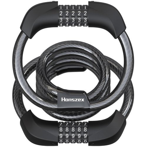 Honszex Electric Scooter Lock, Bike Lock, Cable Lock with 5-Digit Combination, Double Cable Locks Anti-Theft 41 Inch for Electric Scooter, Electric Bike, Bicycle, Electric Scooter Accessories