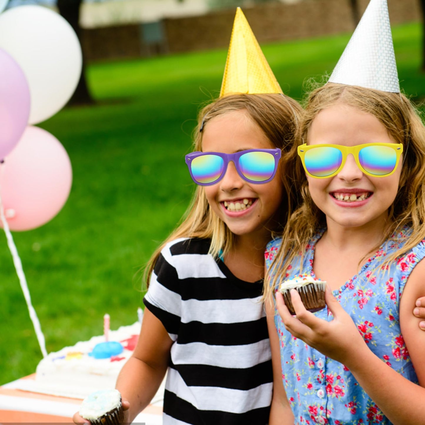 GoodUping 6 Pcs Kids Sunglasses Bulk with UV Protection, Neon Sunglasses Party Favors for Boys Girls, Summer Outdoor Accessories for Beach Pool Birthday Graduation Party Supplies