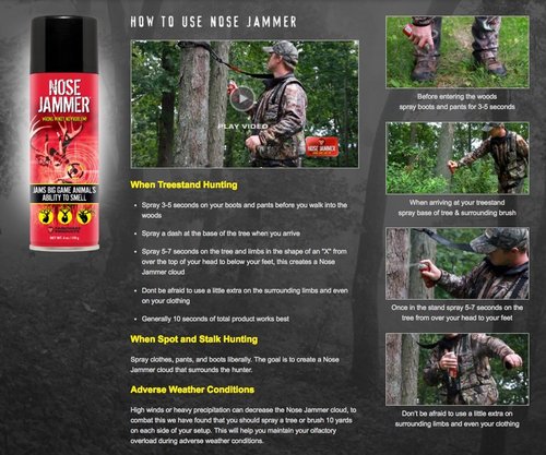Nose Jammer Product Name Field Spray - Natural Hunting Scent Eliminator Spray - Deer Scent Blocker, Use on Clothes, Boots and Gear to Eliminate Odors, 8 oz.