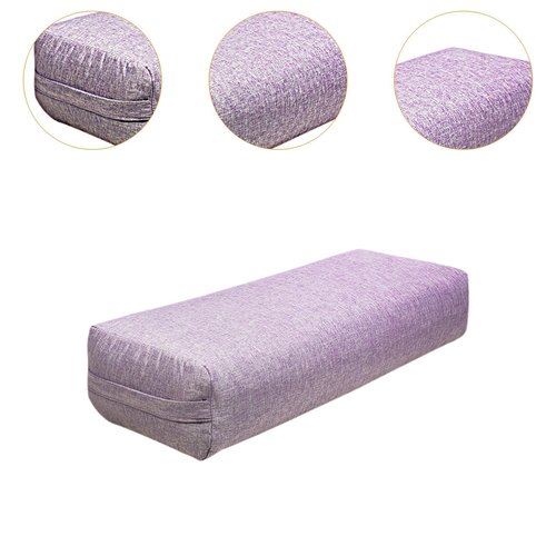 Vaveren Yoga Bolster Rectangular Pillow Multifunctional Yoga Prop for Legs Lightweight Professional Easy to Clean Cushion with Handle, Violet