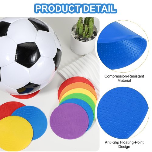 PATIKIL Spot Markers 4 Inch, 12 Pcs Non-Slip Floor Dots Agility Markers Flat Field Cones Poly Dots for Gym PE Speed Training Dance Soccer Basketball Sports, Blue