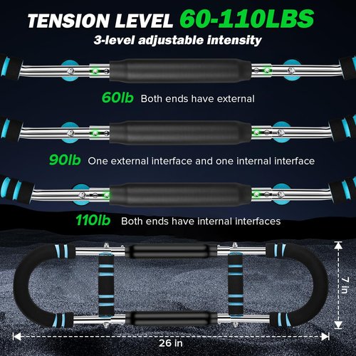 Twister Arm Trainer, 60-110lb 3-Speed Adjustable Forearm Strengthener, Arm Workout Tool, Chest Workout Equipment, Adjustable Chest Workout Equipment Portable Home Fitness Equipment